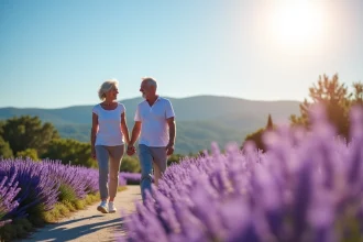 Seniors profitant des infrastructures et du climat doux en Vaucluse