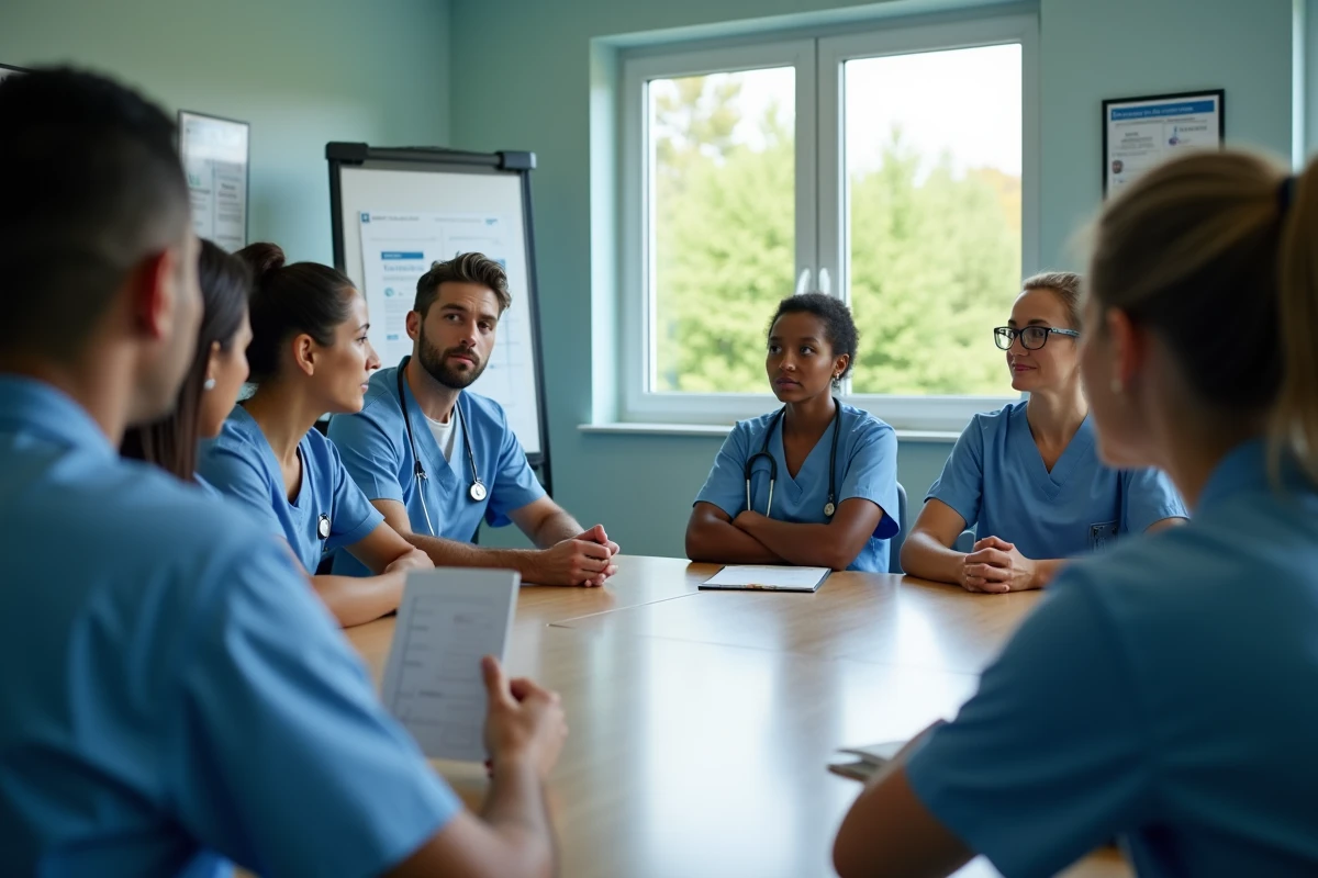 Personnel hospitalier lors d